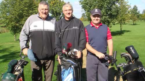 Participating golfers (l to r) WBro Ronnie Stone, WBro Glenn Harman and Bro Aaron Devenney