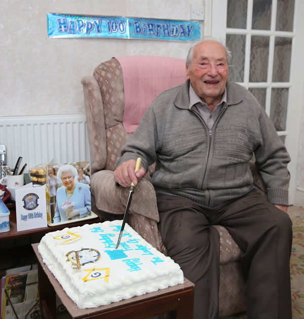 WBro Bob Hall with his birthday cake