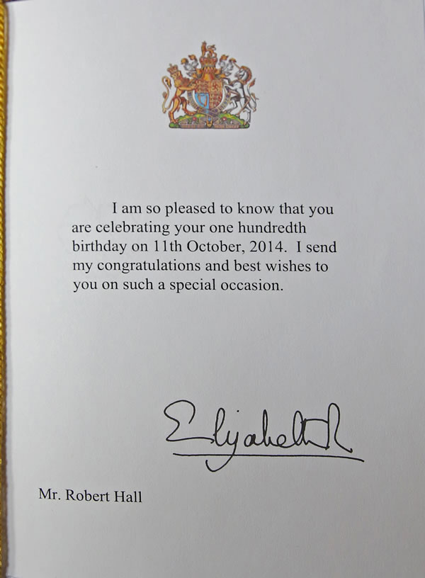 Message of congratulation from Her Majesty the Queen