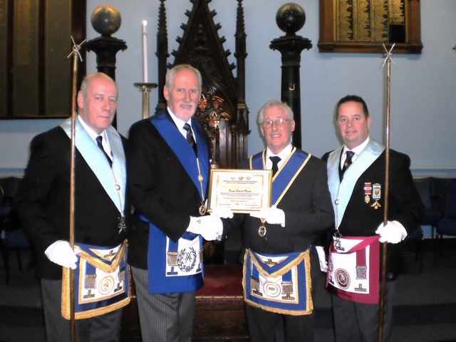 (l to r) WBros Ted Fitzgerald DC, David Burton Group Officer, George Martin, & Tom Webster ADC